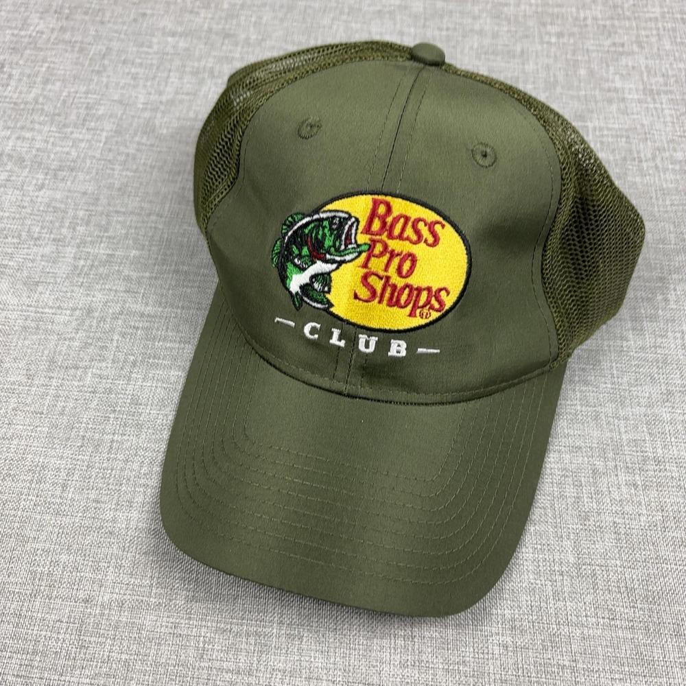 Bass Pro Shops Hat Cap Snap Back Mens One Size Green Trucker Club Embroidered